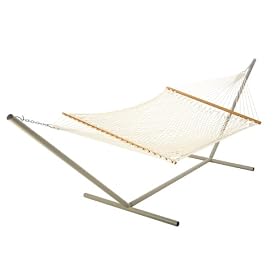 Click here to buy Castaway Deluxe Cotton Rope Hammock by Castaway Hammocks by Pawleys Island.