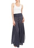 Wide Leg, Side Split Cotton Palazzo Trousers - Japanese Florals (Regular length)