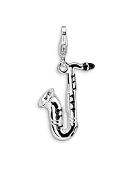 New Amore La Vita Sterling Silver 3-D Saxophone Charm with Lobster Clasp