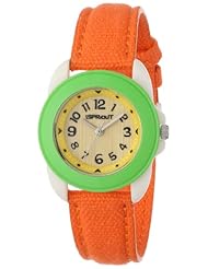 Sprout Womens ST/1060GNOR Easy-to-Read Dial Orange Organic Cotton Strap Watch