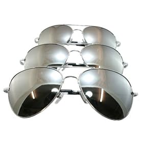 <b>Chrome Metal Silver Mirrored Aviator Sunglasses 3 Pair Special Spring Hinges</b>
