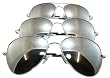 Chrome Metal Silver Mirrored Aviator Sunglasses 3 Pair Special Spring Hinges