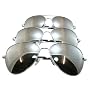 G&G Chrome Metal Silver Mirrored Aviator Sunglasses 3 Pair Special Spring Hinges