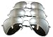 Apparel : Chrome Metal Silver Mirrored Aviator Sunglasses 3 Pair Special Spring Hinges
