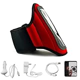 Red Durable Moisture Resistant Neoprene Protective Exercise Workout Armband ....
