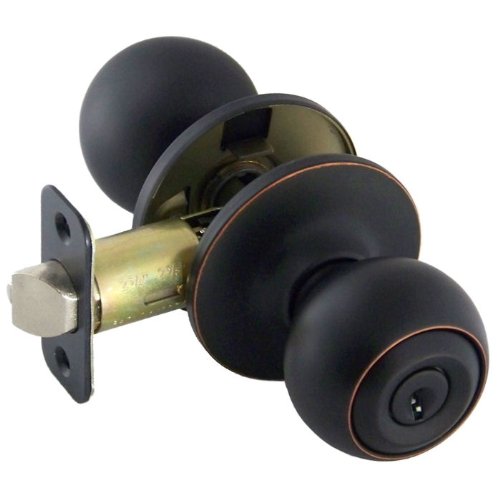 Designers Impressions Ashland Design Oil Rubbed Bronze Entry Door Knob Kwikset Keyway (We Key Lock Orders Alike for Free)