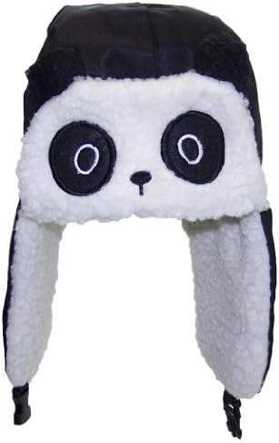Toddler/Child's Panda Bear Face Trooper/Russian Winter Hat (One Size) - Black