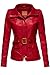 Belted Babydoll Faux Leather Trenchy Coat Jackets,065-Red,Large