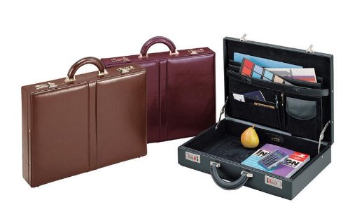 Top Grain Leather Attache Case Color: Cognac