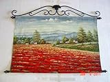 IMAGE OF Large Hanging Oil Painting Tapestry with Rod Iron