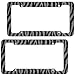 OxGord 2pc Set Plastic License Plate Frames with Zebra/Tiger Stripes, Gray & Black