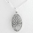 Oval Tree of Life Pendant in Sterling Silver on an 18" Box Chain, #8514