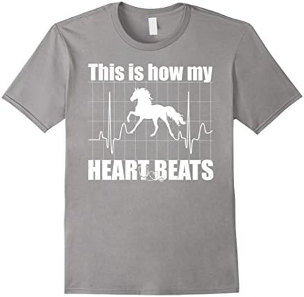 Men's This Is How My Heart Beats Funny Horse Riding Shirt 2XL Slate