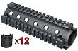 UAG AR15 AR-15 M4 CARBINE RIFLE QUAD 4-WEAVER/PICATINNY RAIL ALUMINUM HANDGUARD+ COVERS