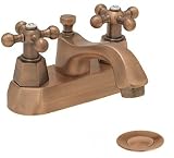 4 Antique Copper Bathroom Sink Faucet+Drain