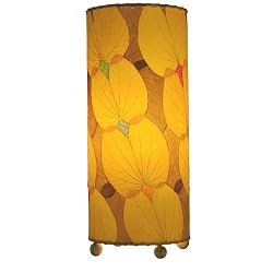 Butterfly Fossilized Leaf Lamp (Yellow)