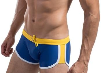 Wantdo Swimwear Trunks Shorts Tie Elastic Briefs(Dark Blue,Medium)