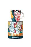 Coffee Mug, My Darling, Red Face, Porcelain Coffee Mug w/ Fun Matching Cylinder Gift Box