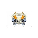 Magnet Name Card of Live Fast Die Young Skull Flames and Pistons (Harley Davidson, Hog, Motorcycle Riding, Bike Riding, West Coast Choppers, Orange County Choppers, American Chopper)