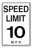 UPC 762529020395 product image for Lynch Signs 12 in. x 18 in. Sign Black on White Plastic Speed Limit 10 M.P.H. | upcitemdb.com