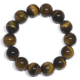 14mm Tiger's Eye Beaded Stretch Bracelet, 7" by 