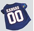 Officially Licensed by the NCAA - (University of Kansas) Kansas Jayhawks Dog Football Jersey - Small