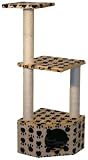 Maxi-Pet 84491 Eck-Kratzbaum AZURIET beige mit Pfoten, Hoehe 108 cm