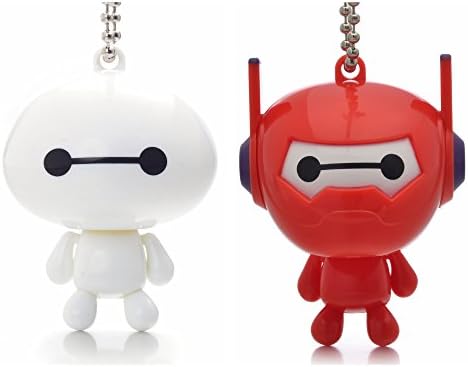 PALLION® Big Hero 6 Toy Baymax Figure Movable Joints Pendant Keychain us seller (White &amp; Red)