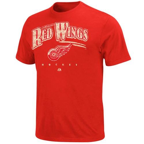 NHL Detroit Red Wings Men's Backhand Shot Soft Crew Neck Tee, Large, Red