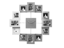 PT Photo Frame Clock Family Time Brushed, Aluminium, Small