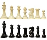 Marion's Quadruple Weighted Value Chess Set in Black & Ivory - 4 inch King