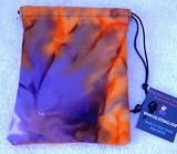 Gallant Hand: Cotton Gamer Dice Bag - Orange & Purple (5"x7") - Tie Dye Design!