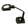 2-in-1 Fluorescent Desklamp with Built-In Magnifier Lens - 3.5-Diopter - Black Satin