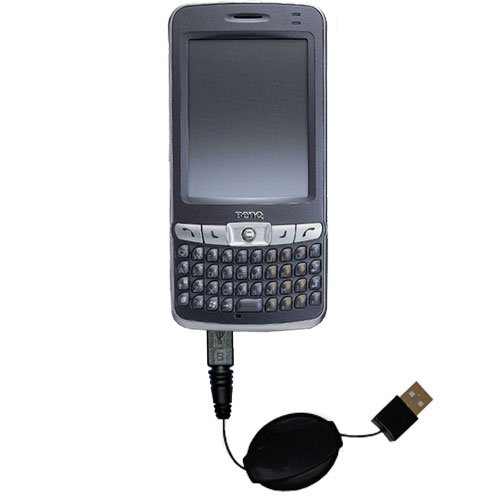 Retractable USB Cable for the BenQ P50 P51 with Power Hot Sync and Charge capabilities - uses Gomadic TipExchange Technology