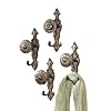 CBK Ltd Aluminium 2-1/4-Inch W Double Wall Hooks with Antique Brass Finish, Set of 4