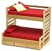 Dollhouse Miniature Oak Trundle Bunk Bed