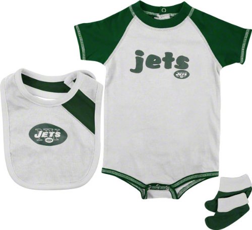 New York Jets Infant Creeper, Bib, and Bootie Set