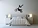 Motorcross Wall Decal Sticker - Dirt Bike Sport Decoration Mural - 12 in. Black