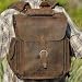 A Dark Coffee Brown Leather Backpack, Bookbag, or School Bag "They'll Fight Over When You're Dead"