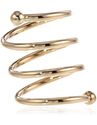 Bonded 14k Gold and Silver Spiral Ring, Size 7