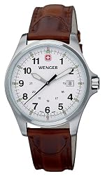 Wenger Men's 72780 TerraGraph White Dial Brown Leather Strap Watch