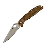 Spyderco Endura4 Lightweight FRN Flat Ground PlainEdge Knife (Brown)