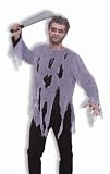 Mens Zombie Shirt Costume - Gray - One Size