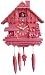 Funky Kitsch Cuckoo Wall Clock Pink