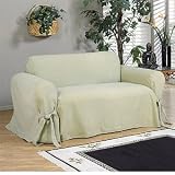 Brush Twill 100% Cotton Slipcover, Loveseat, Sage