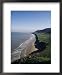 Looking from the Cliffs at Rhossili, Towards Llangennith at Far West of the Gower Peninsula, Wales Places Framed Art Poster Print by Charles Bowman, 18x22