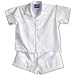 Classic Hibiscus Boy's Hawaiian Aloha 2PC Cabana Set in Wedding White - Infant and Toddler Size