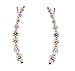 .925 Sterling Silver Rose Gold Plated Cz Ear Climber Earrings with Fish Hook