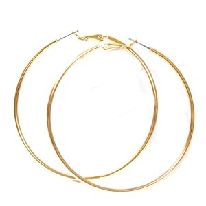 Beautiful 24k Gold Layered GL Large 2 Hoop Earrings - Lifetime Warranty! Comes Gift Boxed (he2)
