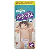 Pampers Active Fit Size 4+ (20-44 lbs/9-20 kg) Nappies - 4 x Packs of 52 (208 Nappies)